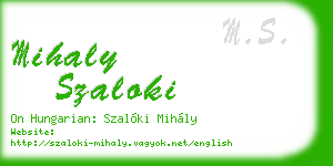 mihaly szaloki business card