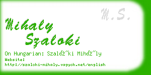 mihaly szaloki business card